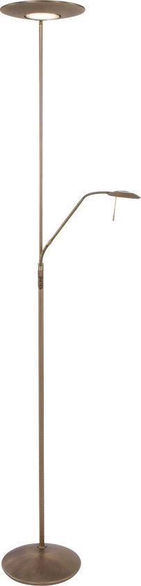 Vloerlamp LED verstelbaar en dimmer | 1 lichts | brons / bruin | kunststof / metaal | 185 cm | Ø 28 cm | staande lamp / woonkamer lamp | modern / sfeervol design