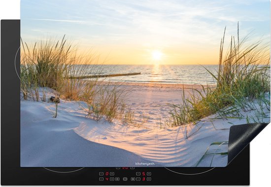 KitchenYeah® Inductie beschermer 78x52 cm - Strand - Duinen - Natuur - Afdekplaat voor kookplaat - Bescherming inductieplaat mat - Beschermplaat - Beschermmat inductiekookplaat - Keuken accessoires