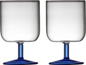 Lyngby Glas Torino Wijnglas 30 cl 2 st. Helder/Blauw