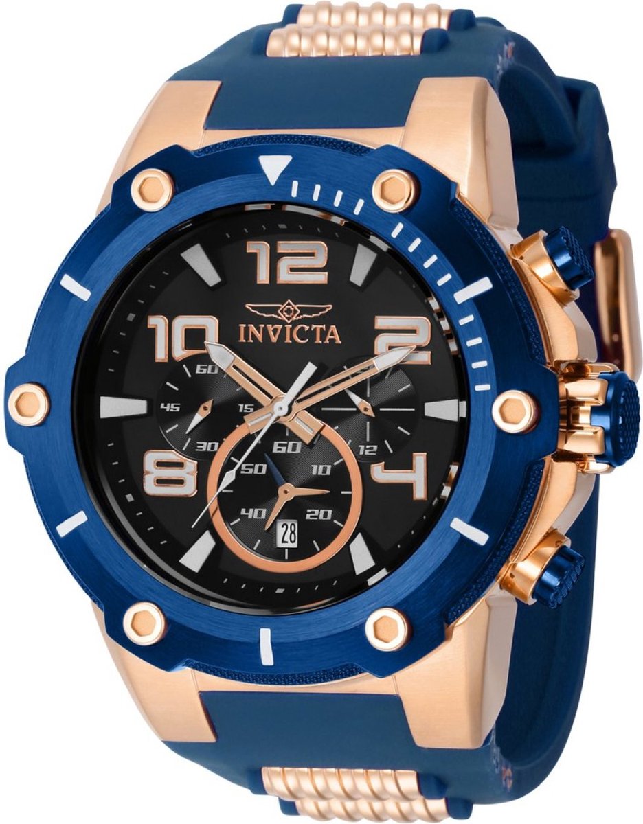 Invicta Speedway 40896 Heren Horloge - Waterdicht - Analoog - Quartz Uurwerk - Roestvrij Staal met zwarte Wijzerplaat -51mm