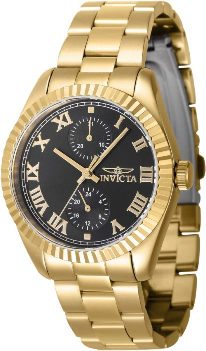 Invicta Specialty 47443 Dames Horloge - Waterdicht - Analoog - Quartz Uurwerk - Roestvrij Staal met zwarte Wijzerplaat - 36mm