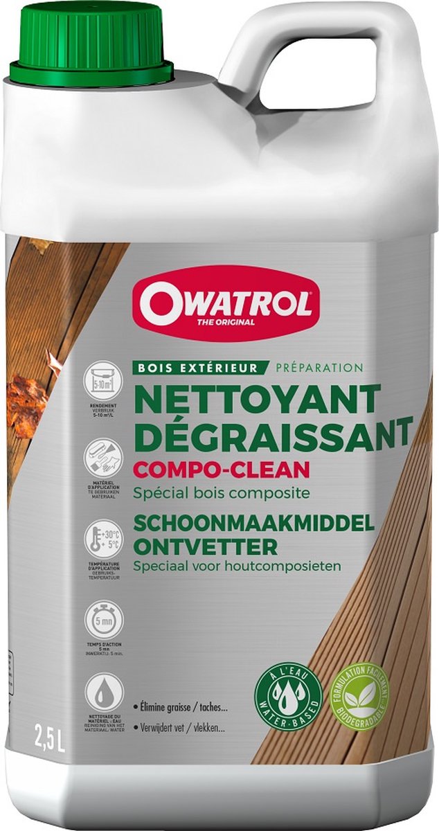 Owatrol Ontvetter voor composiet hout COMPO-CLEAN 2.5 liters