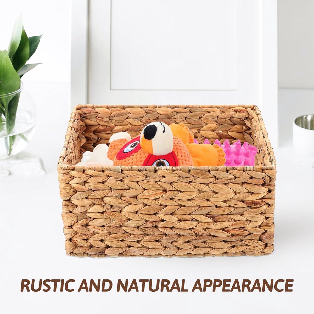 Décoration Storage Lot De 2 Paniers Rangement En Jonc De Mer - Naturel Avec Couvercles - Empilables Grand Et Petit Panier Osier Naturel