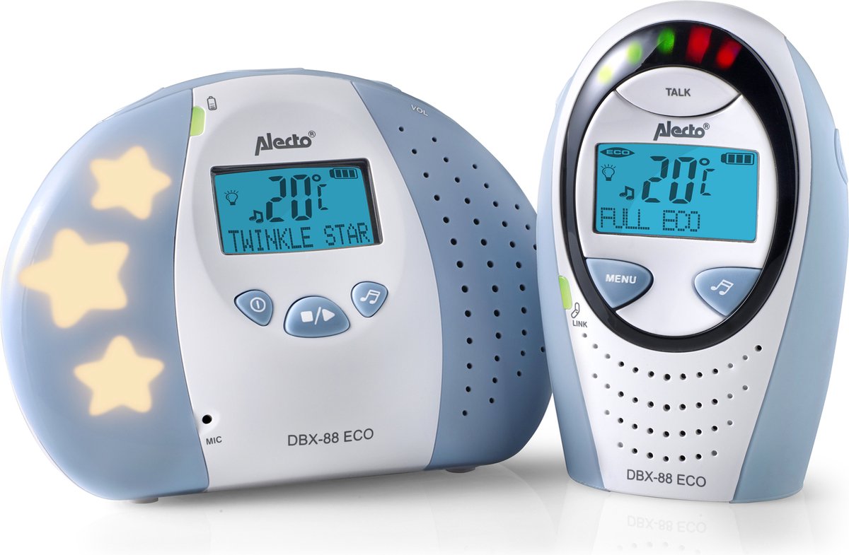 Afbeelding 2 van Alecto DBX-88 ECO - Full Eco DECT Babyfoon met Display - Blauw