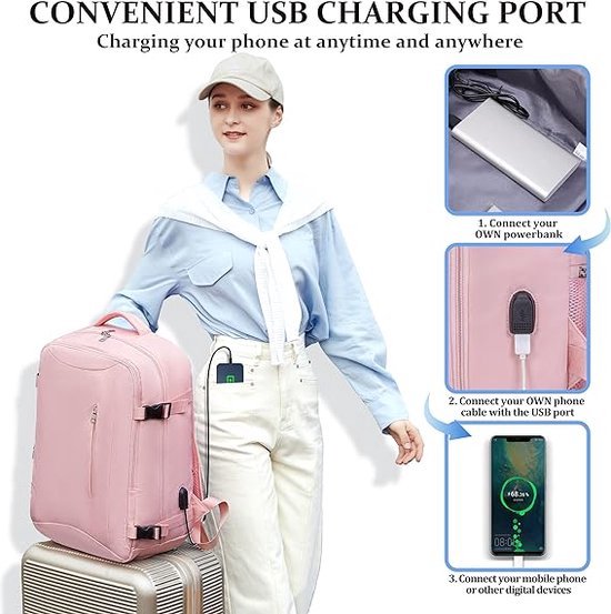 Handbagage Cabine Rugzak 45 x 36 x 20 cm voor New Easyjet Onder Stoel Cabine Bagage Tassen Carry on Travel Rugzak Waterbestendig Grote Cabin Vrouwen Mannen