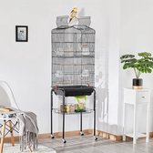 Bol.com Luxe Papegaaienkooi - Parkietenkooi - Grote Vogelkooi - voor Binnen - op Wieltjes - Inclusief Speelgoed - Met Badhuis - ... aanbieding