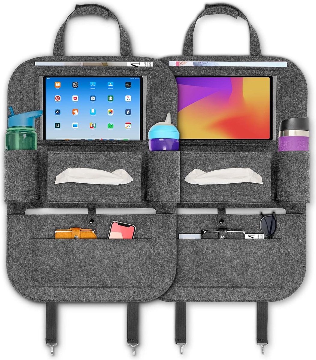 Autostoel Organizer Vilt Materiaal 60cm-236inch Auto Opbergsysteem met Tablet Houder Auto organizer