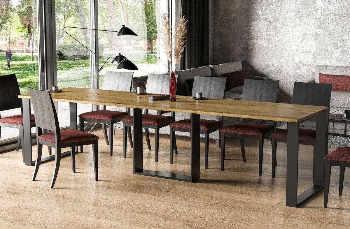 Uitschuifbare Eettafel – Stijlvol en Duurzaam Design 350 cm - Crystal Naturel Houten