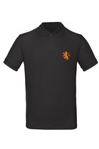 Cadeautip! Polo shirt WK voetbal met Nederlandse vlag | Oranje Polo | EK Polo | Unisex Polo met zwarte bedrukking | Oranje polo met bedrukking | Maat M