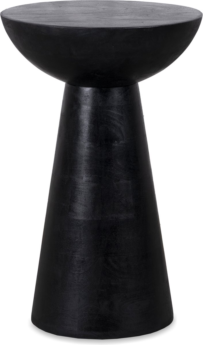 BLenS Furniture-Bijzettafel-Noordwijk-Zwart-Rond-Mangohout