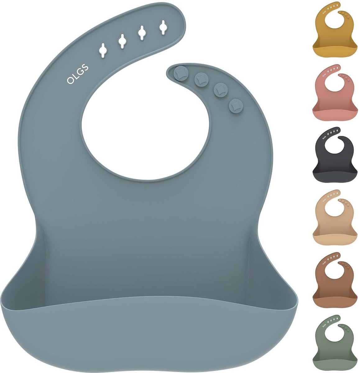 Goedkoopste Siliconen slabbetje voor baby's, voedingsslibbetje met opvangbak, siliconen slabbetje voor jongens en meisjes, BPA-vrij en waterdicht, afwasbaar, ergonomisch babyslabbetje voor peuters