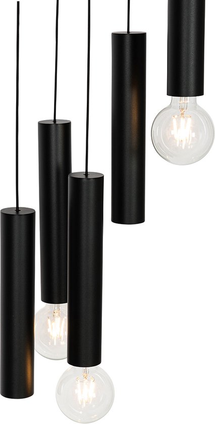 Design hanglamp zwart met stekker incl. LED lamp dimbaar - Cavalux