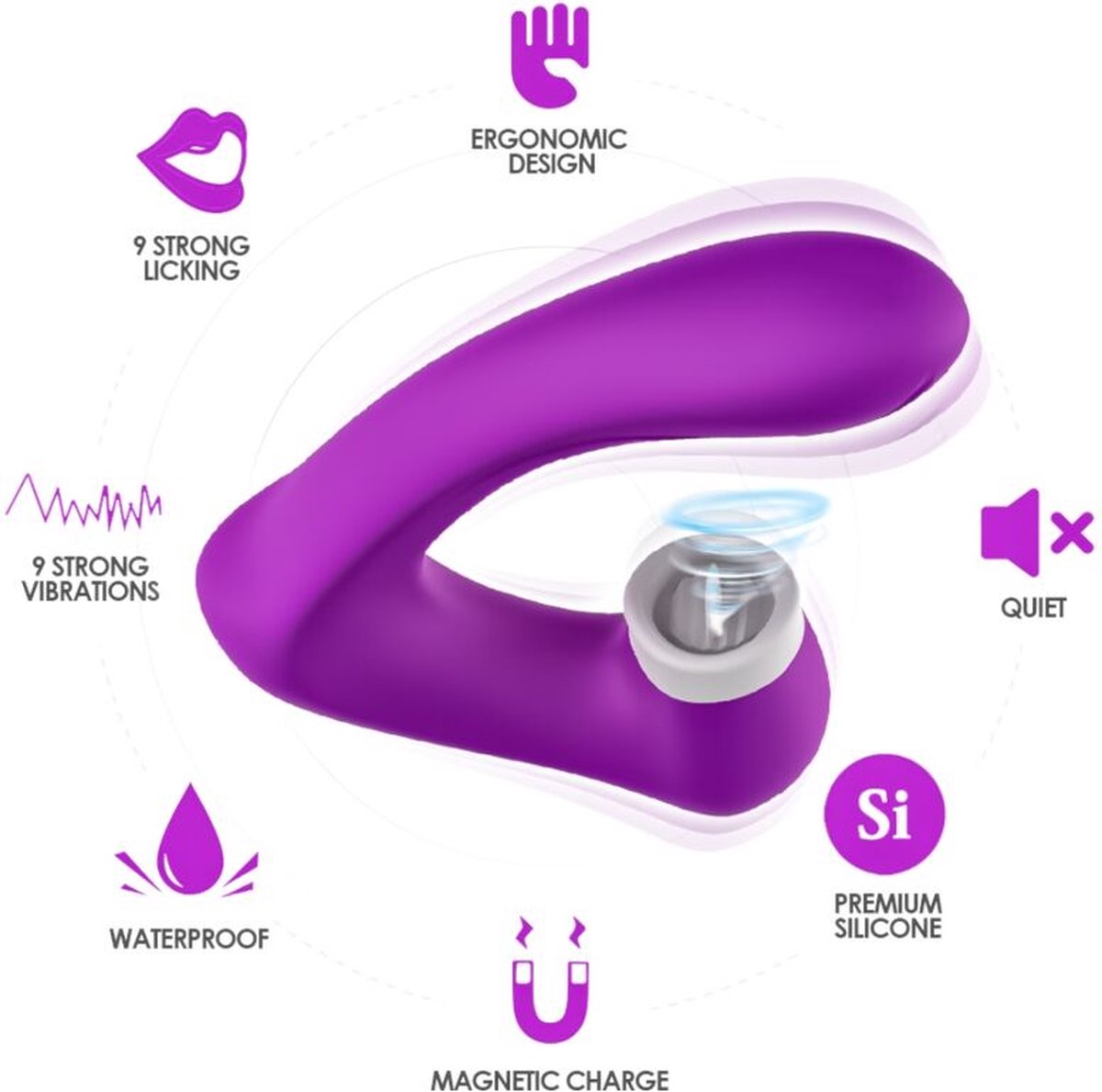 Goedkoopste ARMONY - SECRETKISS LICKING VIBRATING CLIT & VIBRATOR CURVED PURPLE | VIBRATOR VOOR VROUW | SEKSSPEELTJES VOOR VROUW | SEX TOYS VOOR VROUW | CLITORIS STIMULATION