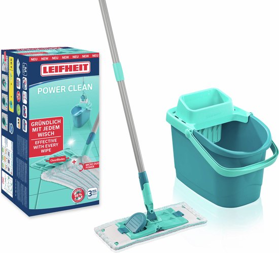 Leifheit Power Clean vloerwisser M - compleet systeem - incl. steel (140cm) - 33 cm wisbreedte - micro duo