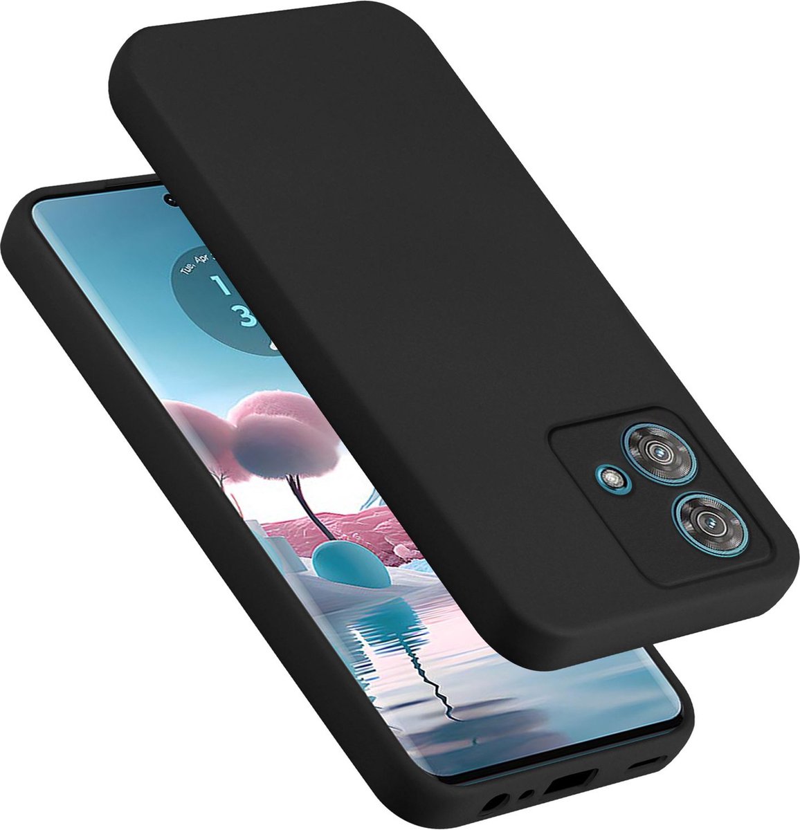 Cadorabo Hoesje geschikt voor Motorola Edge 40 Neo in LIQUID ZWART - Beschermhoes gemaakt van flexibel TPU silicone Case Cover