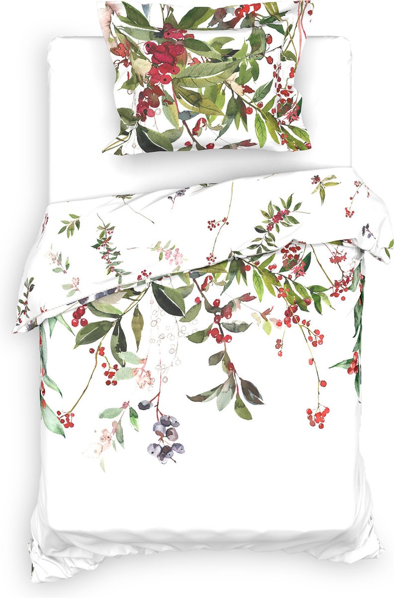 Heckettlane Moires Dekbedovertrek - Eenpersoons - Katoensatijn - 140x200-220cm - Wit