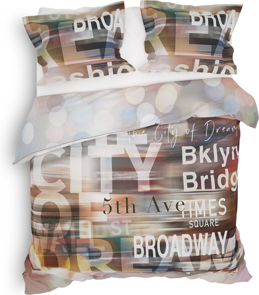 Heckettlane Lenny Dekbedovertrek - Tweepersoons - Katoensatijn - 200x200-220cm - Multi