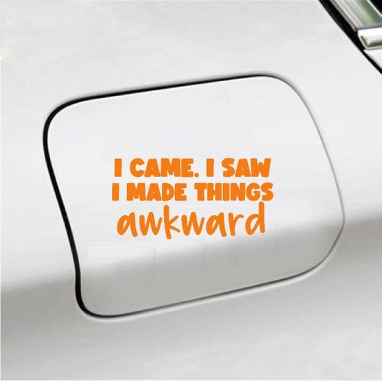 Bumpersticker - I Came, I Saw - 10x20 - Oranje