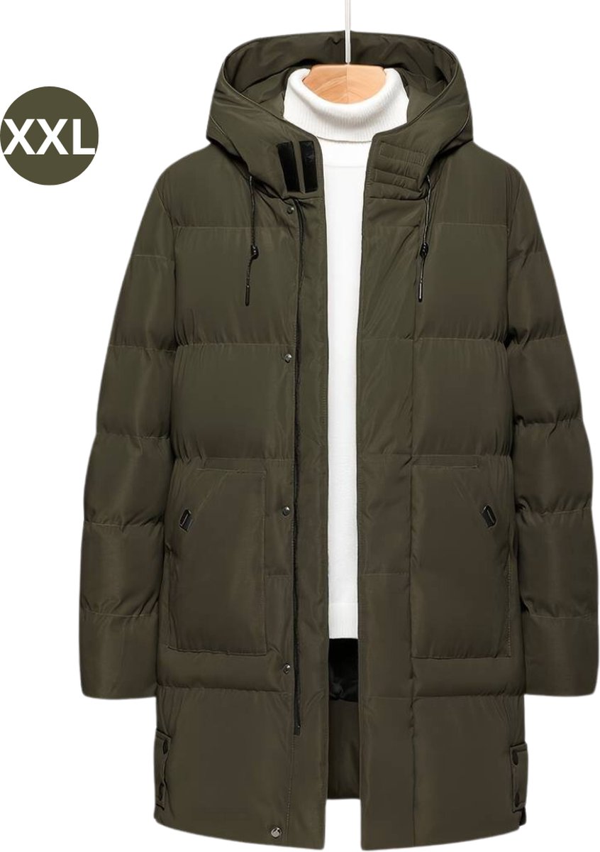 Nivard Winterjas Heren Parka Heren Jas Winter Volwassen Groen