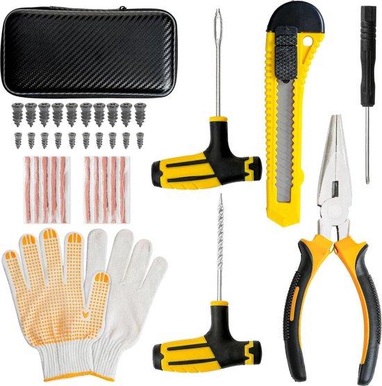 Vacuüm bandenreparatieset 70 stuks - schroevendraaier, rubberen