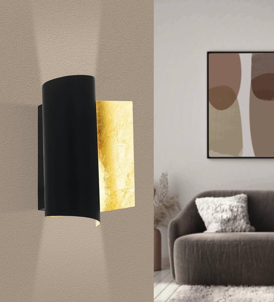 Zwarte wandlamp industrieel, Fransiscus