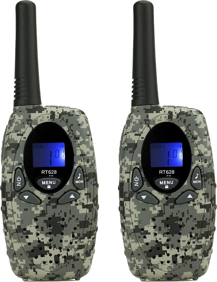 Walkie Talkie Voor Kinderen - Camouflage - 2 Stuks - Speelgoed Voor Jongens en Meisjes - Ideaal Voor Buitenspelen En Contact Houden - Met Zaklamp - Cadeau