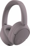 Mauve over-ear koptelefoon met JLab logo.