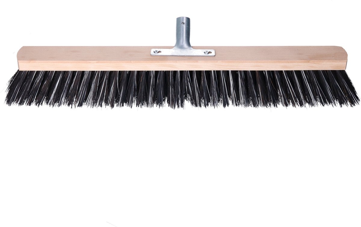Goedkoopste Buemag Bezemkop - Arenga/Elaston mix - zwart/wit - hard - hout - 60 cm - 26mm - straatbezem/buitenbezem - bezem