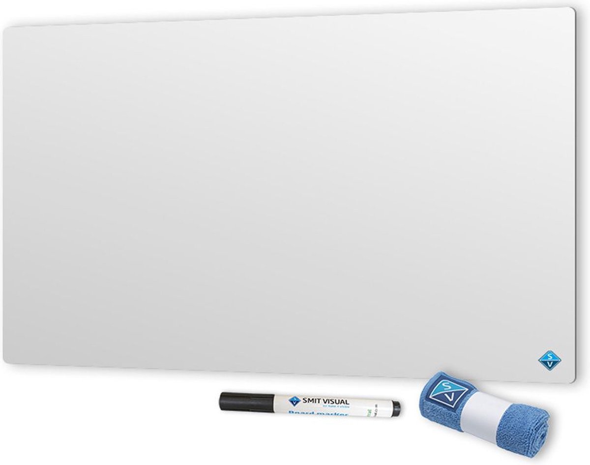 Smit Visual Emaille whiteboard zonder rand - 90x120 cm