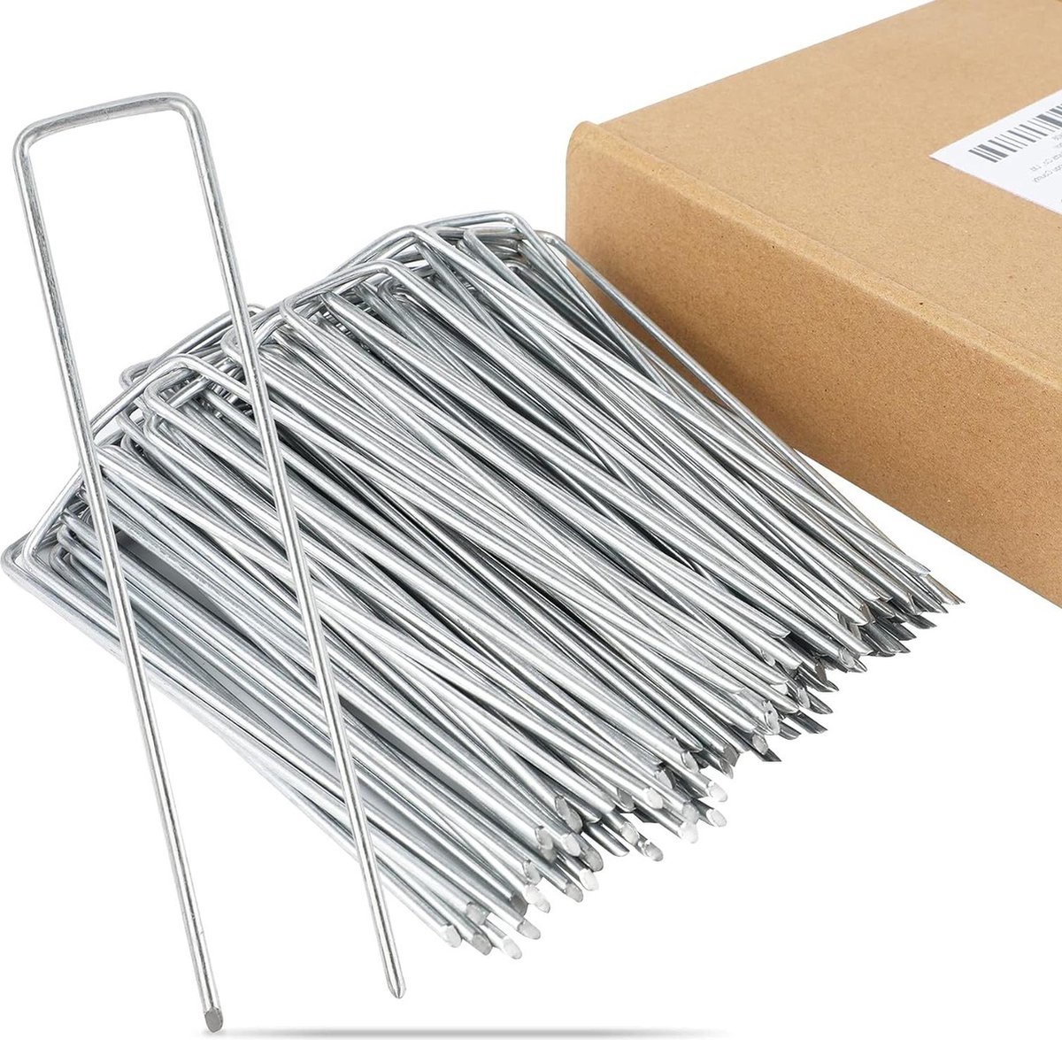 100 stuks anti-roest grondankers verzinkt staal 150 x 30 mm Ø 3 mm onkruiddoek tuinvlies camping kunstgras