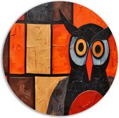 Plats muraux hiboux - Cercles muraux animaux - Plans de cercles muraux - Tableaux modernes - Tableau rond - Décoration murale cercle mural forex 40x40 cm