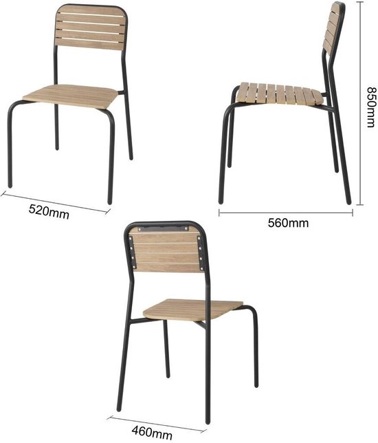 Chaises de jardin Bolero Santorini effet bois (4 pièces) - FU537 - Hôtellerie et Professionnel