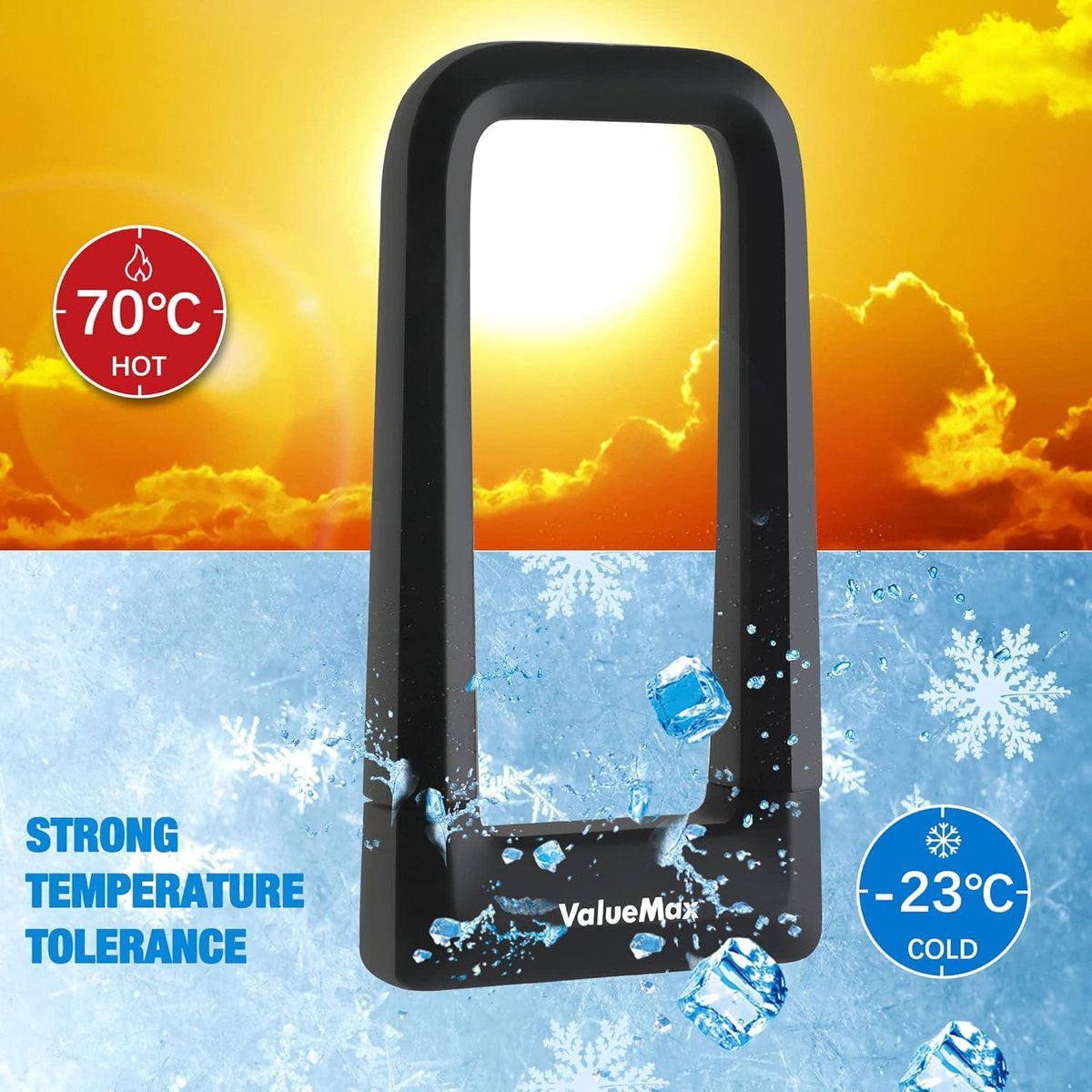 U-Shape Bike Lock High-Security Bicycle, Motorbike & Scooter Protection with 2 Keys Durable, Weatherproof
