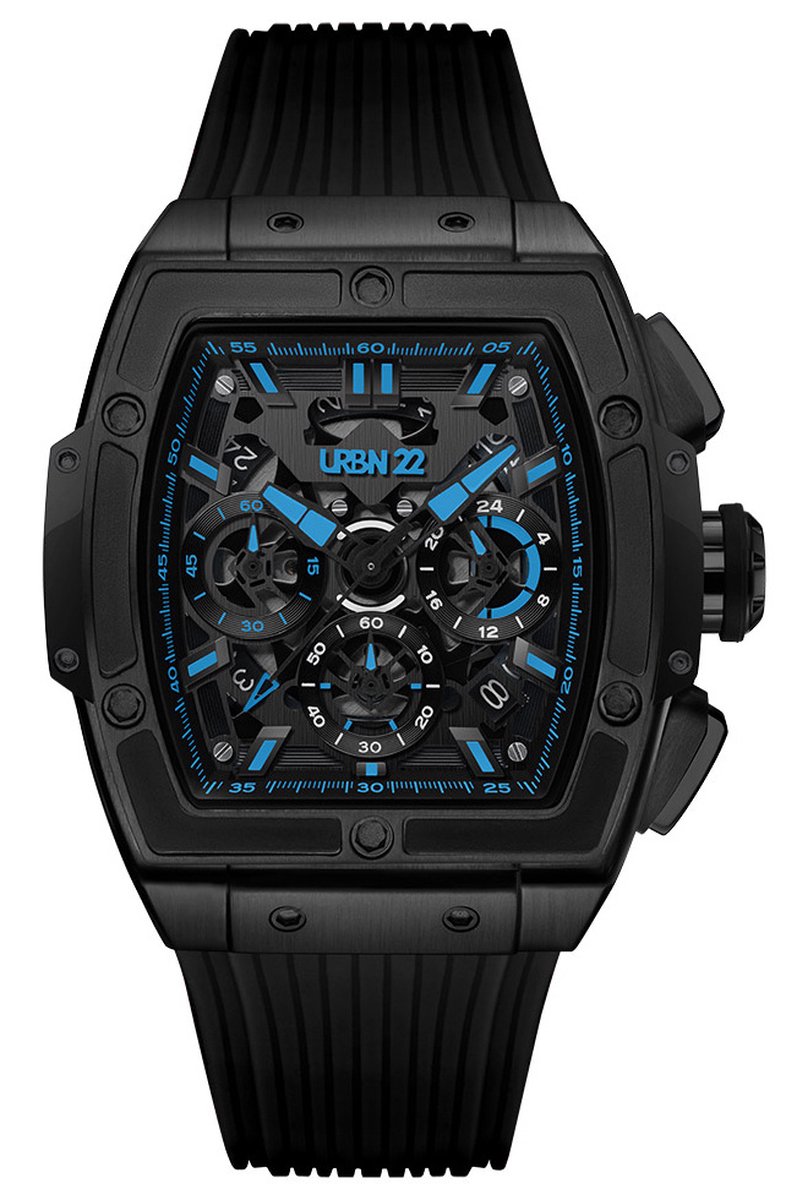 URBN22 Onyx Electric Blue streetlife chronograaf horloge
