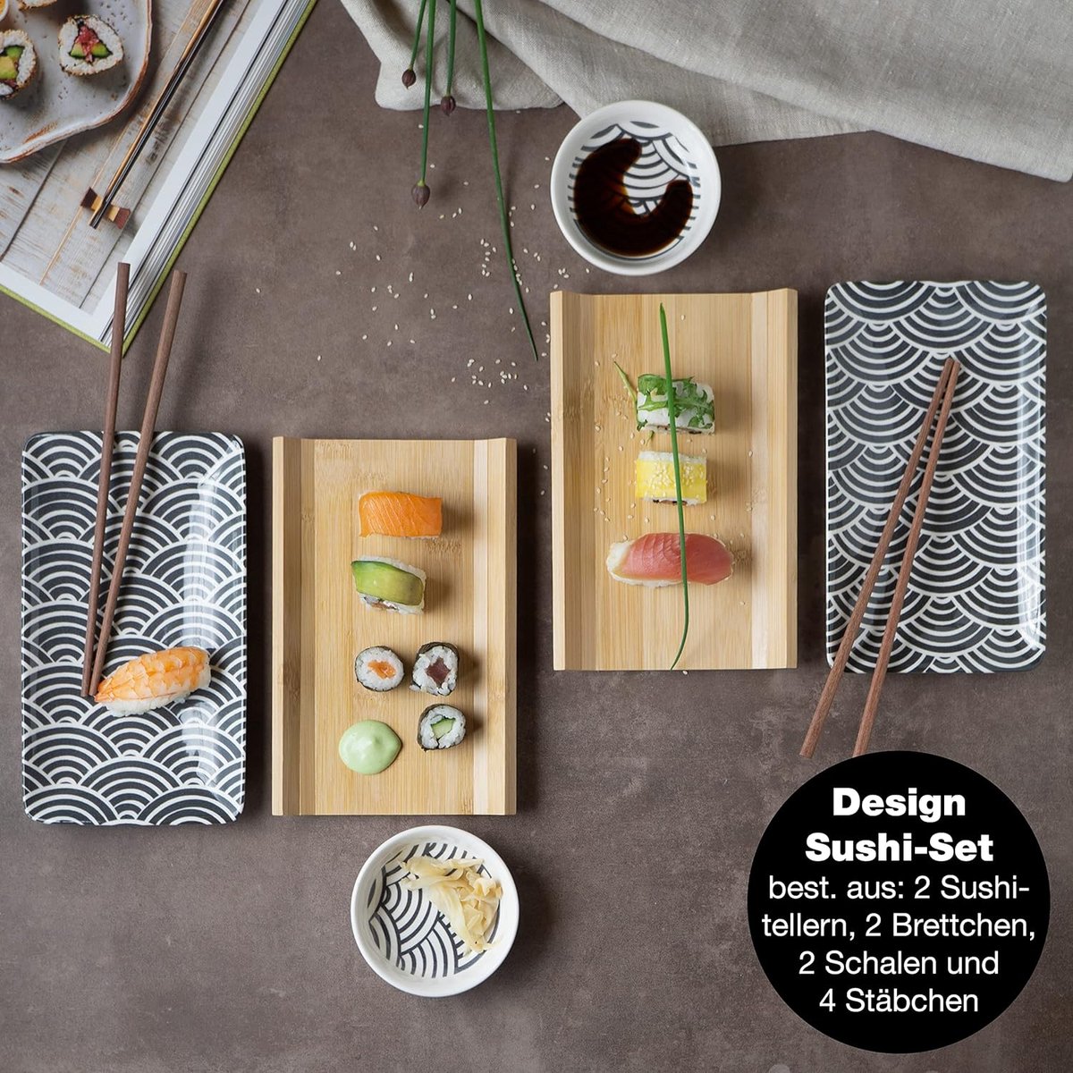 Sushi Gerechten Set Eetstokjes Dienblad Aziatische Gerechten Set