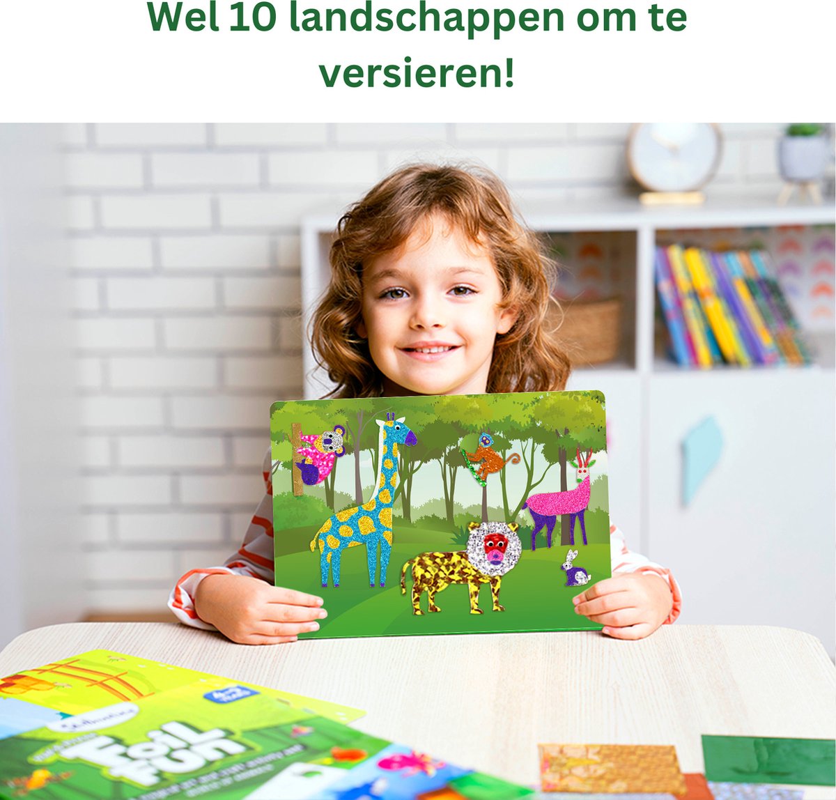 Megableu Foil Fun: De Dierenwereld - Creatief Knutselspel voor Kinderen - Knutselen met Folie en Stickers - Kunstwerkjes Maken zonder Knoeien — afbeelding 4