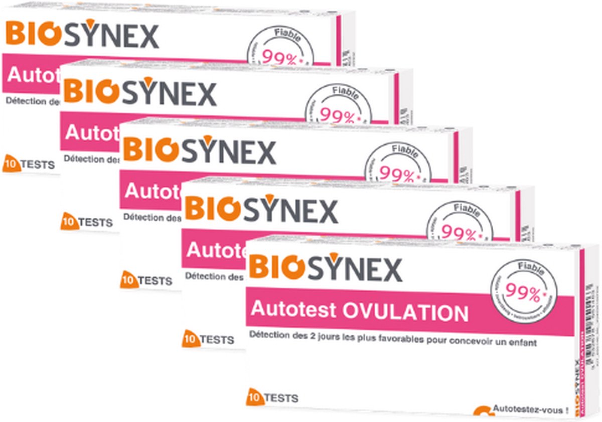 BioSynex Ovulatietest - x10 - LH Detectie - Snel Resultaat - 99% Betrouwbaar - 50 stuks