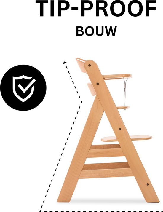 Eetstoel Baby 6 Maanden en Ouder - Babystoel voor aan Tafel - Baby Stoeltje Zitten voor Thuis - Hout van Merkloos — afbeelding 3
