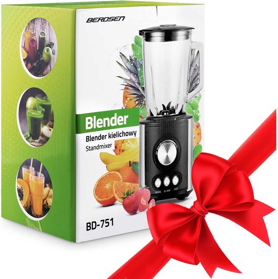 Blender - smoothie maker - 800w - 1,5L - rvs - zwart van Merkloos — afbeelding 4