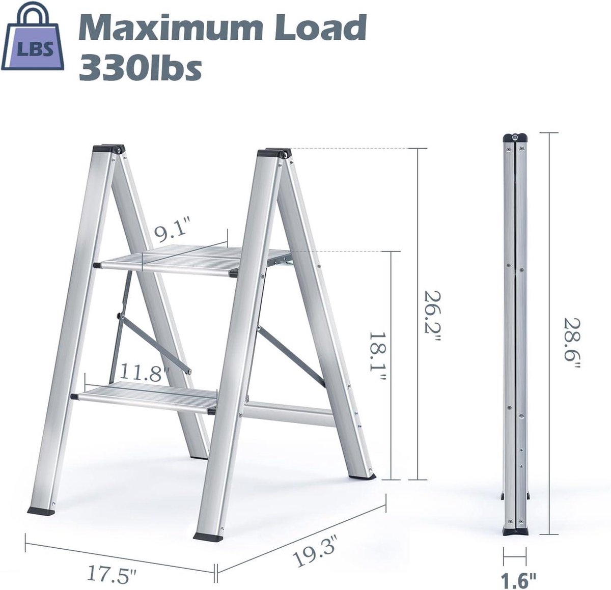 2-treden ladder opvouwbare kruk met hoge leuning | Ontdek de duurzame en veelzijdige materiaalbehandelingsapparatuur van 2-treden ladder opvouwbare kruk met hoge leuning | Ontdek de duurzame en veelzijdige materiaalbehandelingsapparatuur van