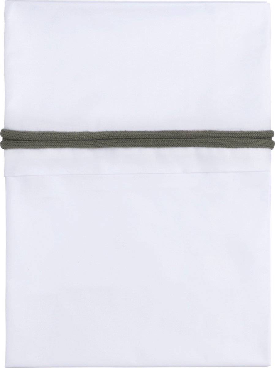 Baby's Only Ledikant laken gebreide bies - Khaki/Wit - 120x150 cm - 100% egyptisch katoen