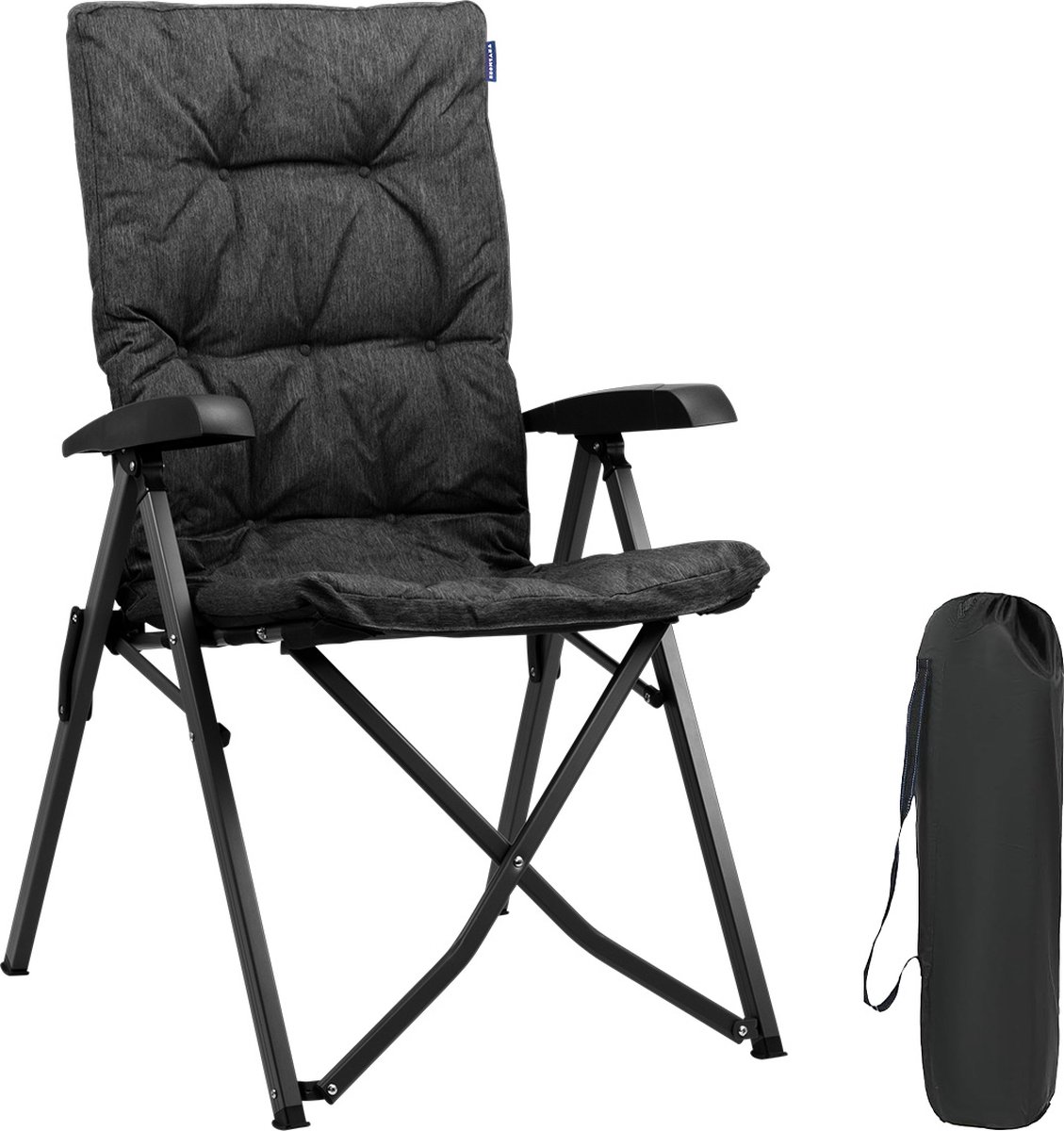 Bol.com TRVLMORE Campingstoel Luxe - Opvouwbaar - 150KG Draagvermogen - Incl. Draagtas - Klapstoel - Kampeerstoel - Vouwstoel - ... aanbieding