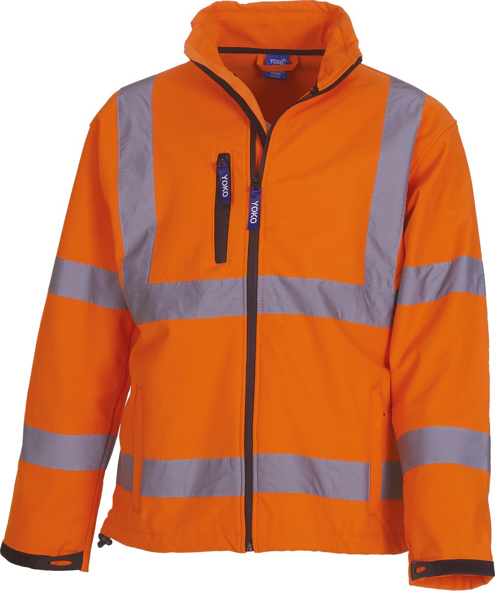 Yoko Signalisatie jack van softshell YHVK09 - Hi Vis Orange - M