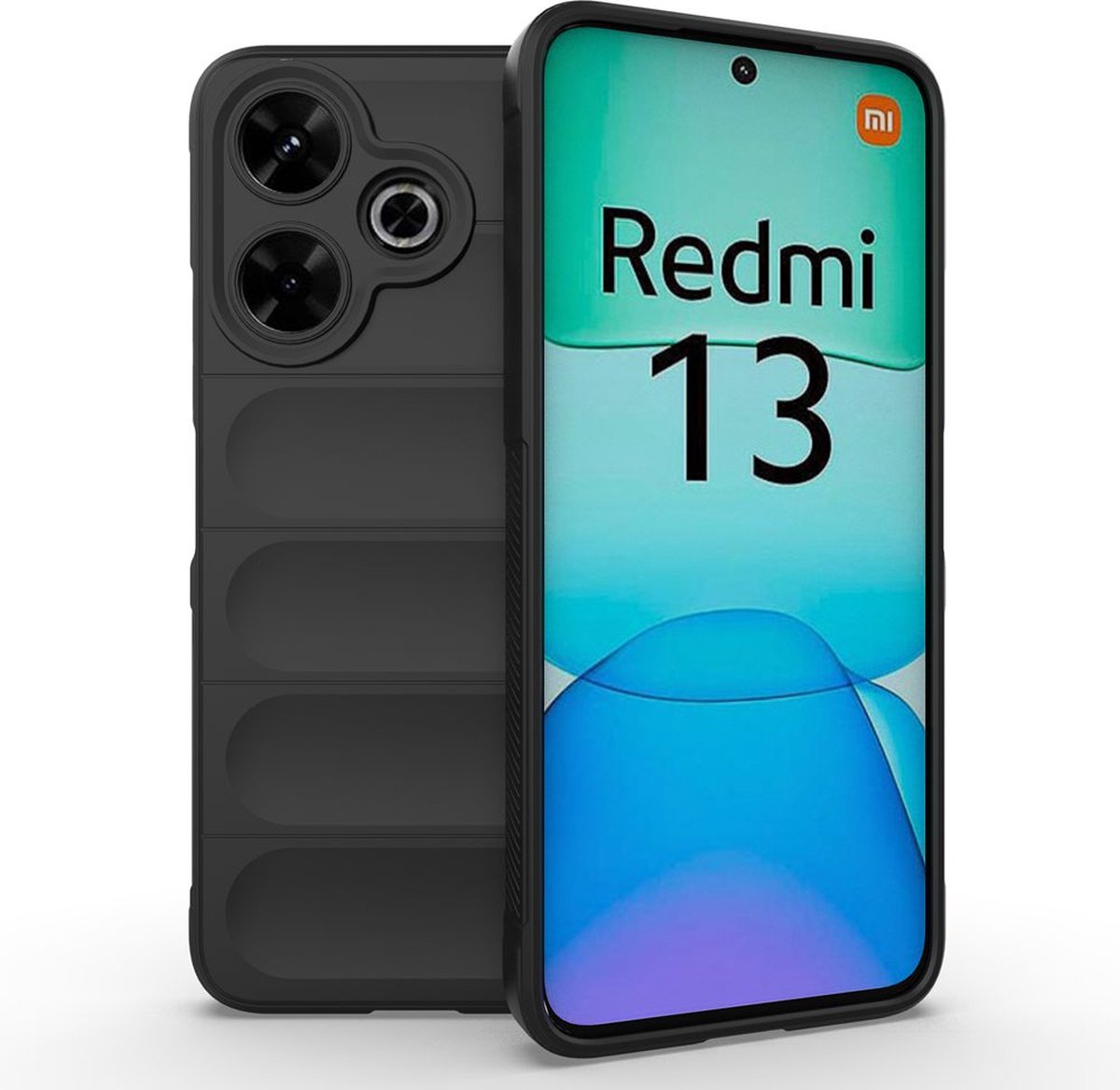 MobyDefend Hoesje - Geschikt voor Xiaomi Redmi 13 4G - TPU Gripcase - Zwart