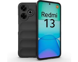MobyDefend Hoesje - Geschikt voor Xiaomi Redmi 13 4G - TPU Gripcase - Zwart
