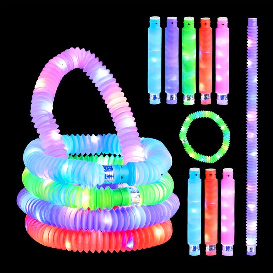 glow sticks - set van 15 - uitschuifbaar tot 63 cm - feestdecoratie - kunststof