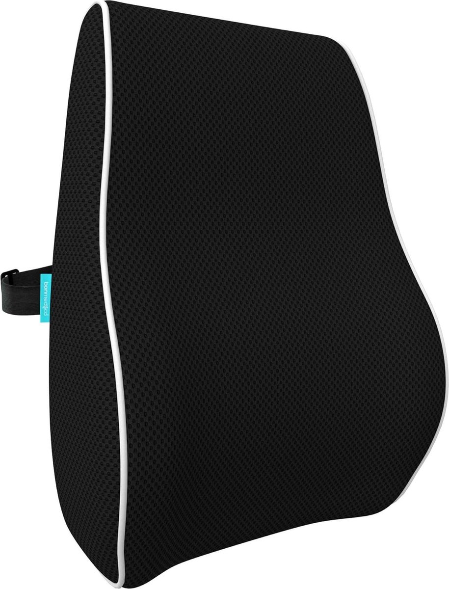 Ergonomisch traagschuim rugkussen - comfortabele zitpositie - lendenkussen thuis/kantoor - zwart standaard Ergonomische rugkussen