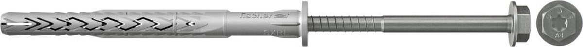 Fischer 50x Langschaftplug SXRL 10 x 160 mm FUS Zeskantbout met ring roestvrij staal A4 - 522734