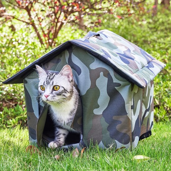 Niche Pour Chat Extérieure Isolée - Imperméable, Résistante Au Froid Jusqu'à -20°C, Taille 40x33x33 Cm