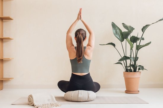 Meditatiekussen eco jute naturel halve maan - Pure - Yoga kussen van Pure — afbeelding 2
